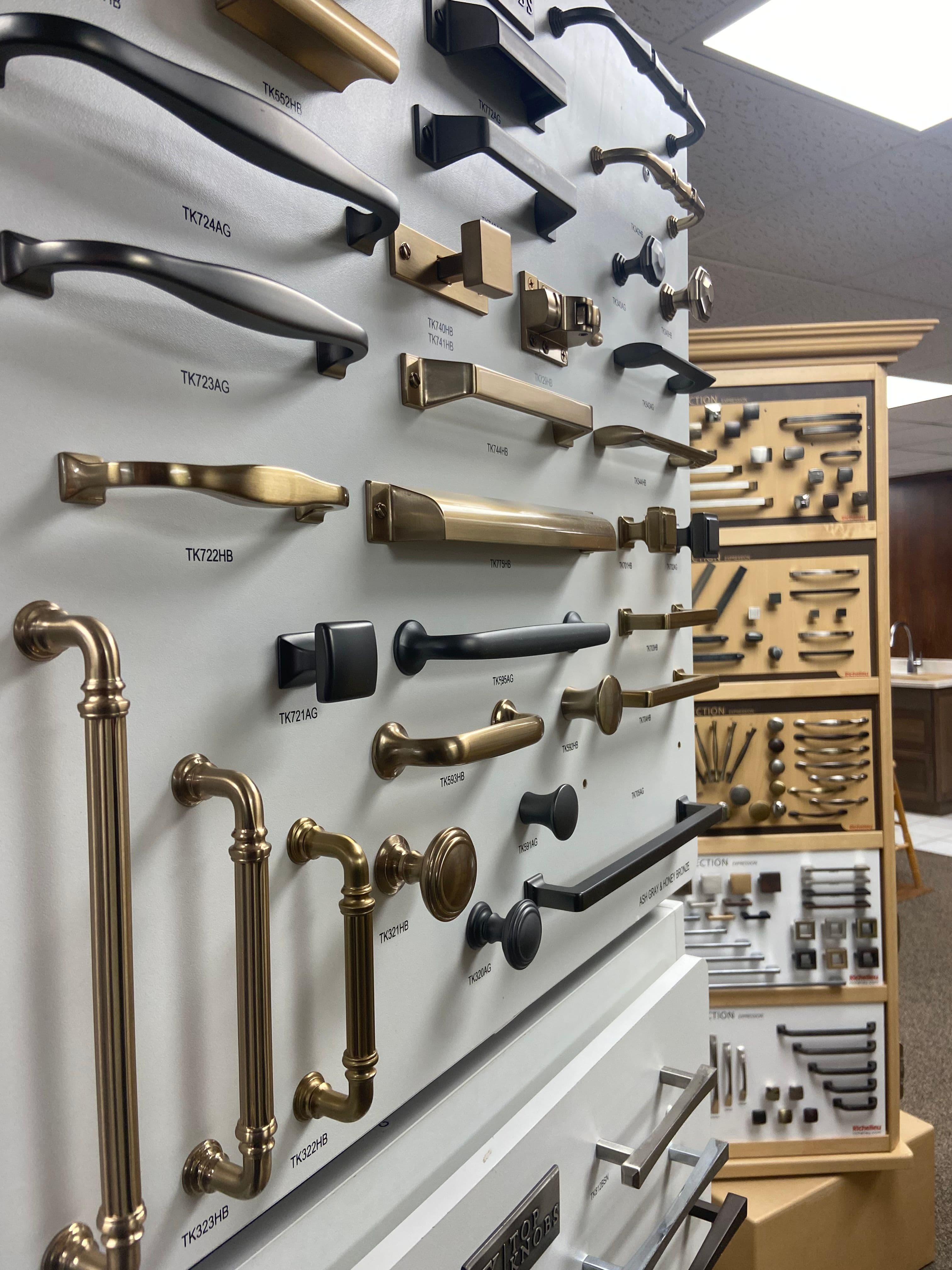 A wide selection of cabinet hardware