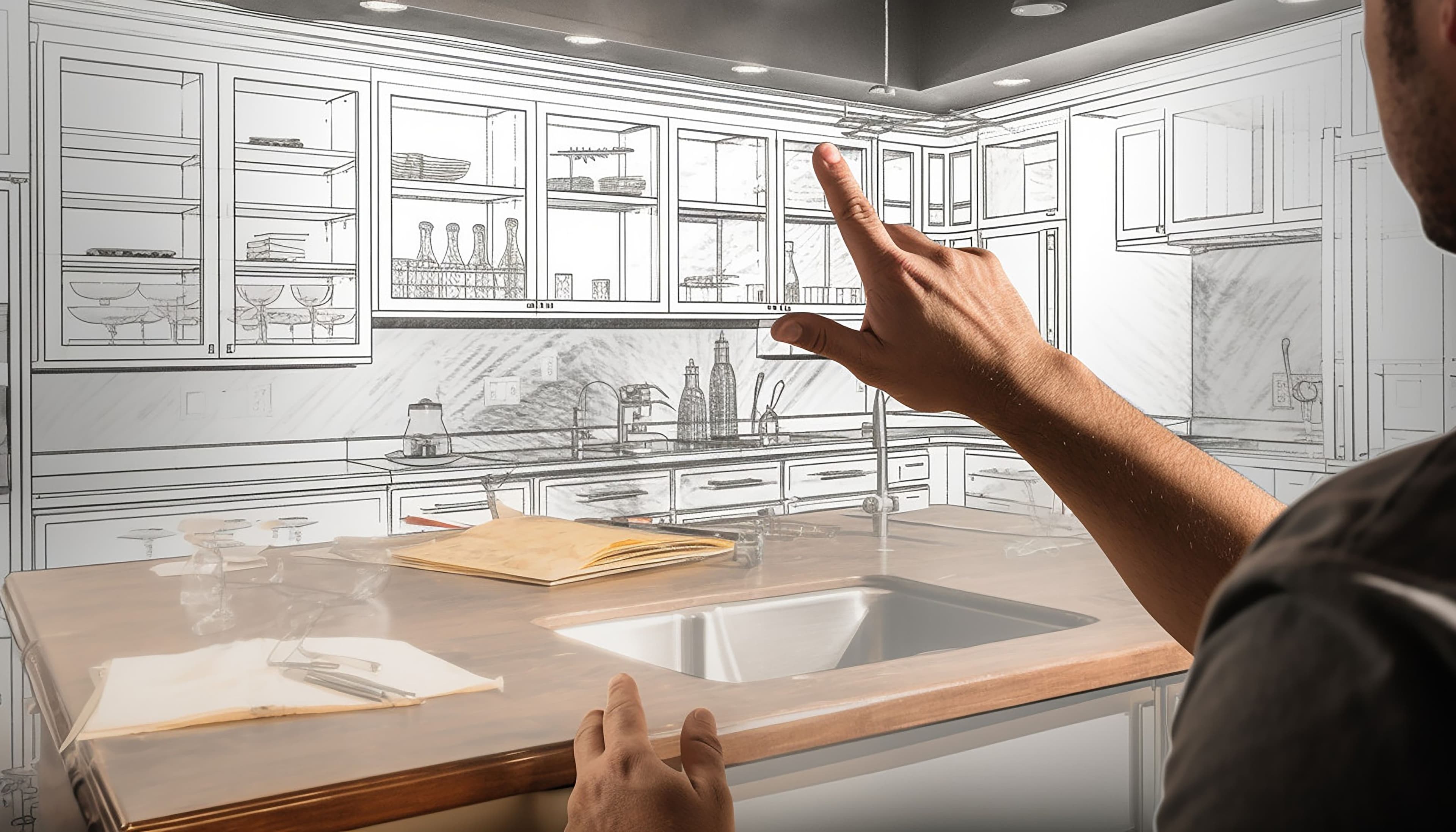 Lloyd’s Cabinet Shop founder, Lloyd, working on a cabinet project in the shop