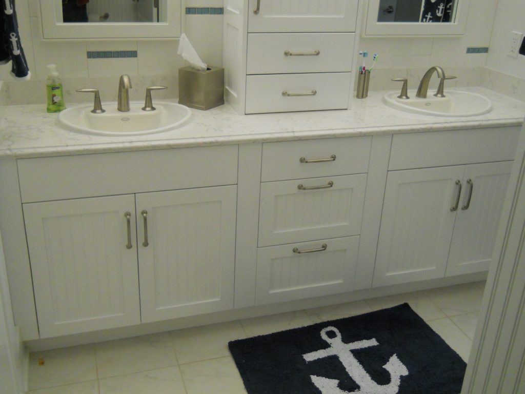beautiful renovated bathroom from Lloyd's Cabinet Shop